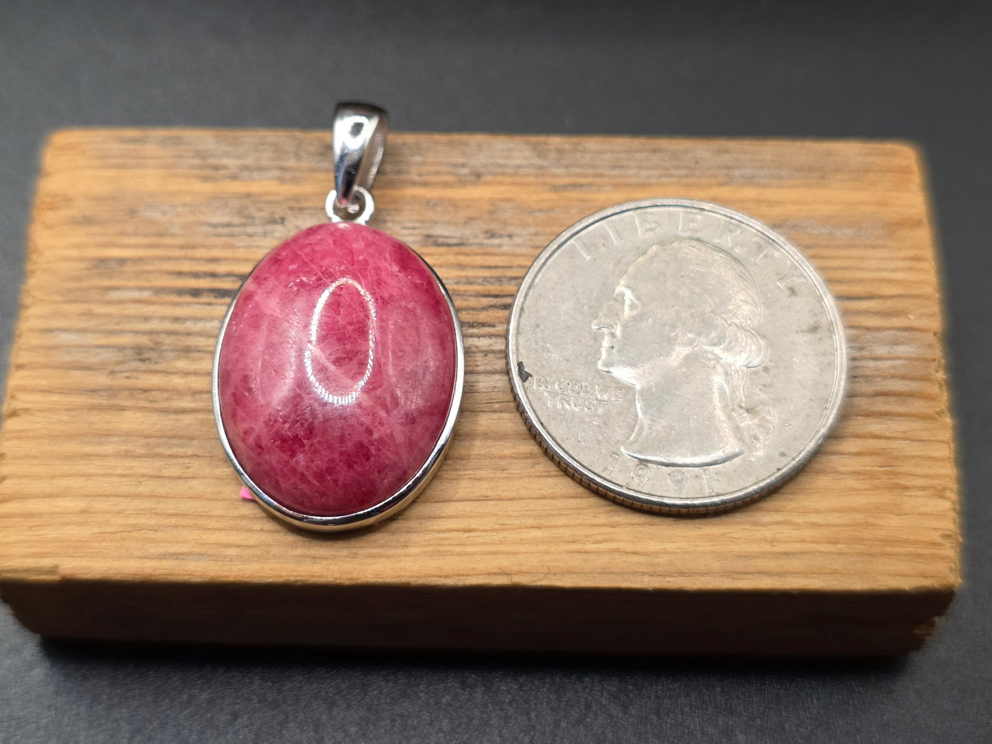 Rhodonite Silver Pendant