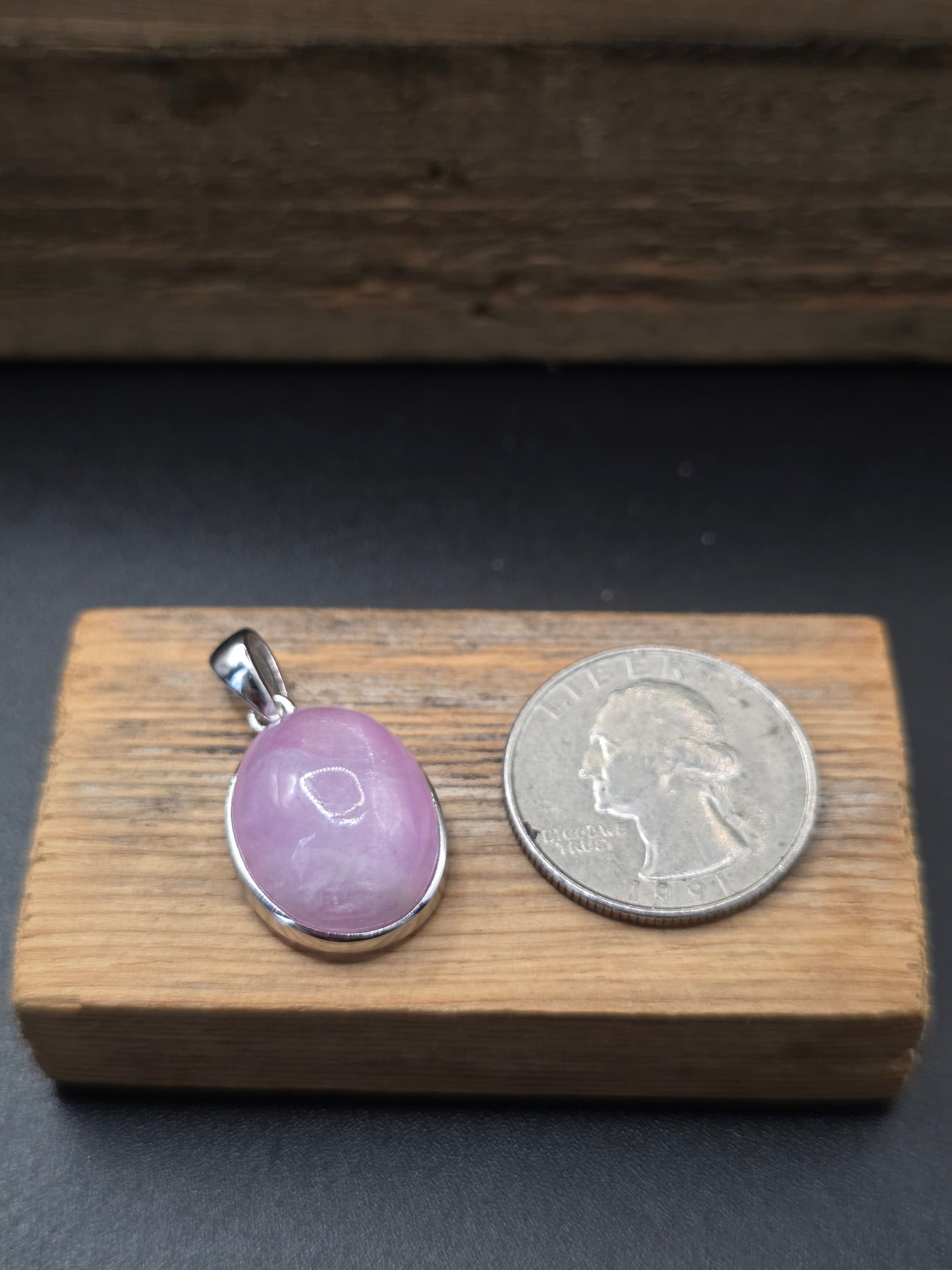 Kunzite Silver Pendant
