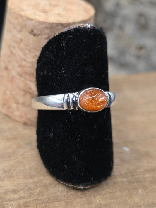 Sunstone Silver Ring #9