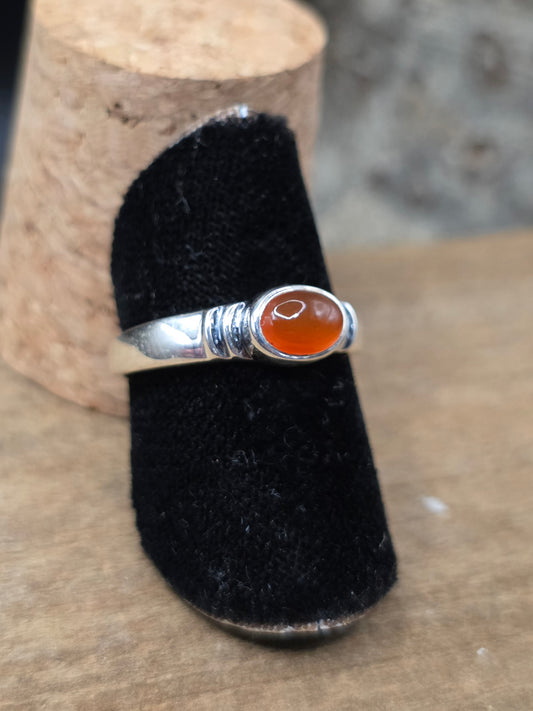 Carnelian Silver Ring #7