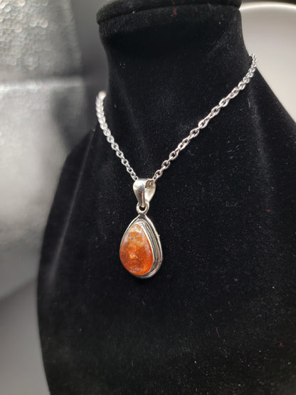 Sunstone Silver Pendant