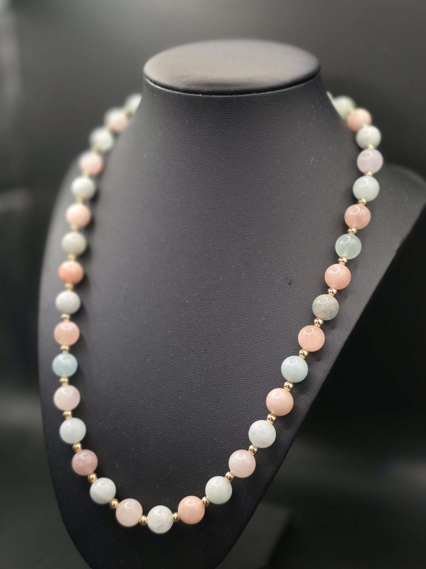 Aquamarine Morganite Beaded Necklace