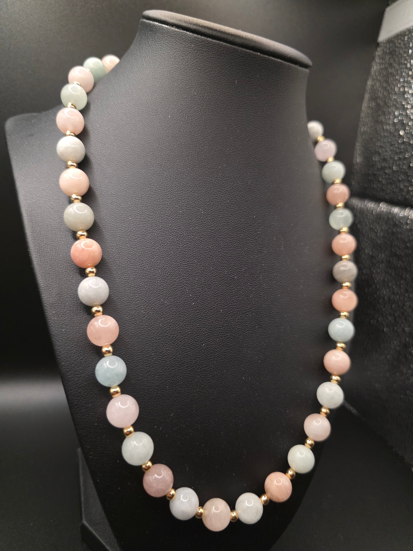 Aquamarine Morganite Beaded Necklace