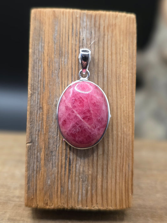 Rhodonite Silver Pendant