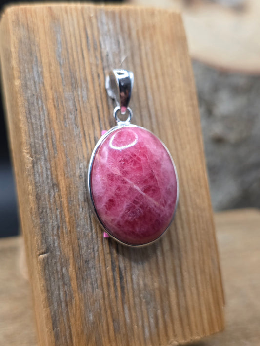 Rhodonite Silver Pendant