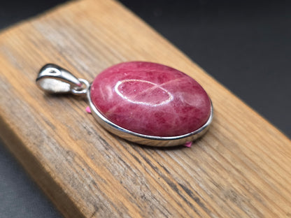 Rhodonite Silver Pendant