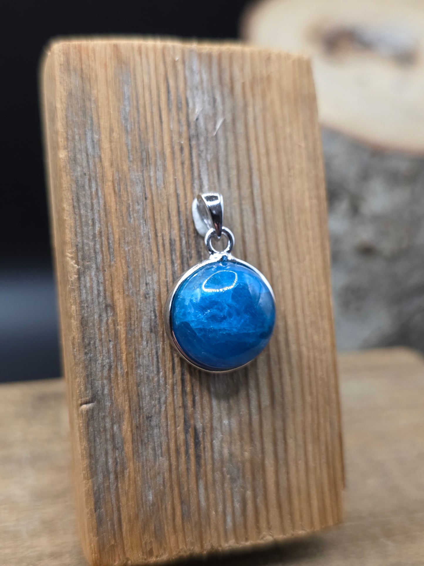 Neon Blue Apatite Pendant