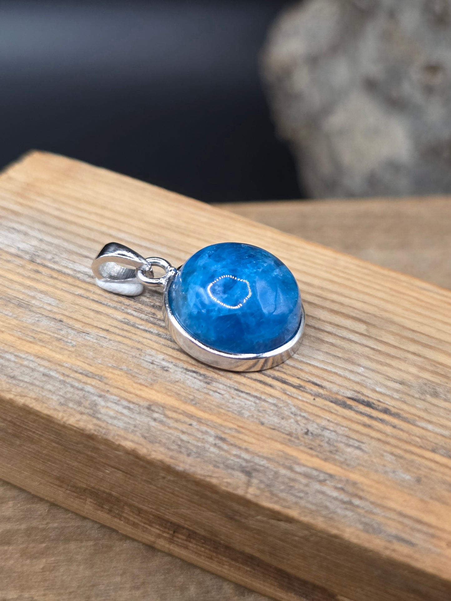 Neon Blue Apatite Pendant
