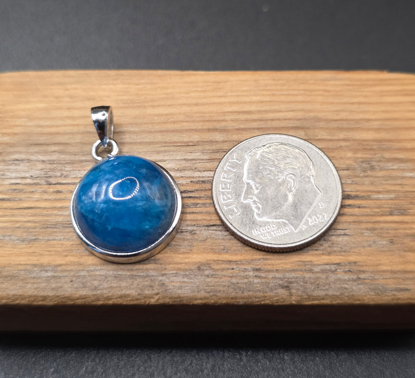 Neon Blue Apatite Pendant