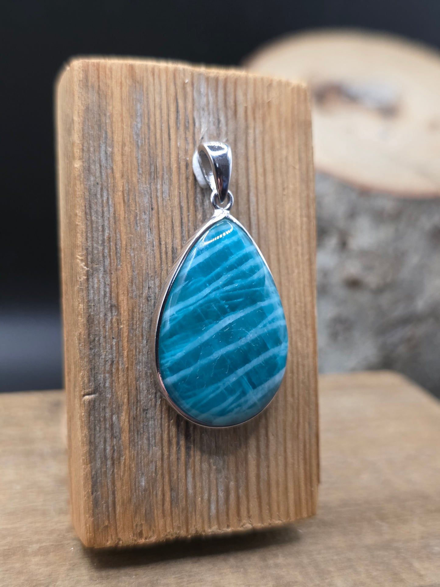 Amazonite Silver Pendant