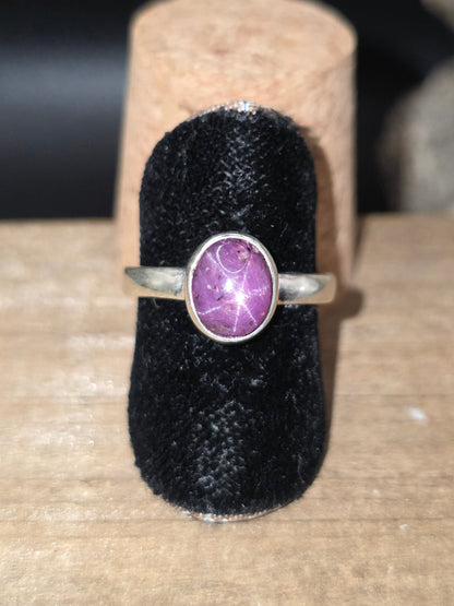 Star Ruby Silver Ring #9