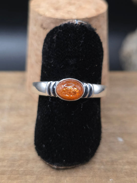 Sunstone Silver Ring #9