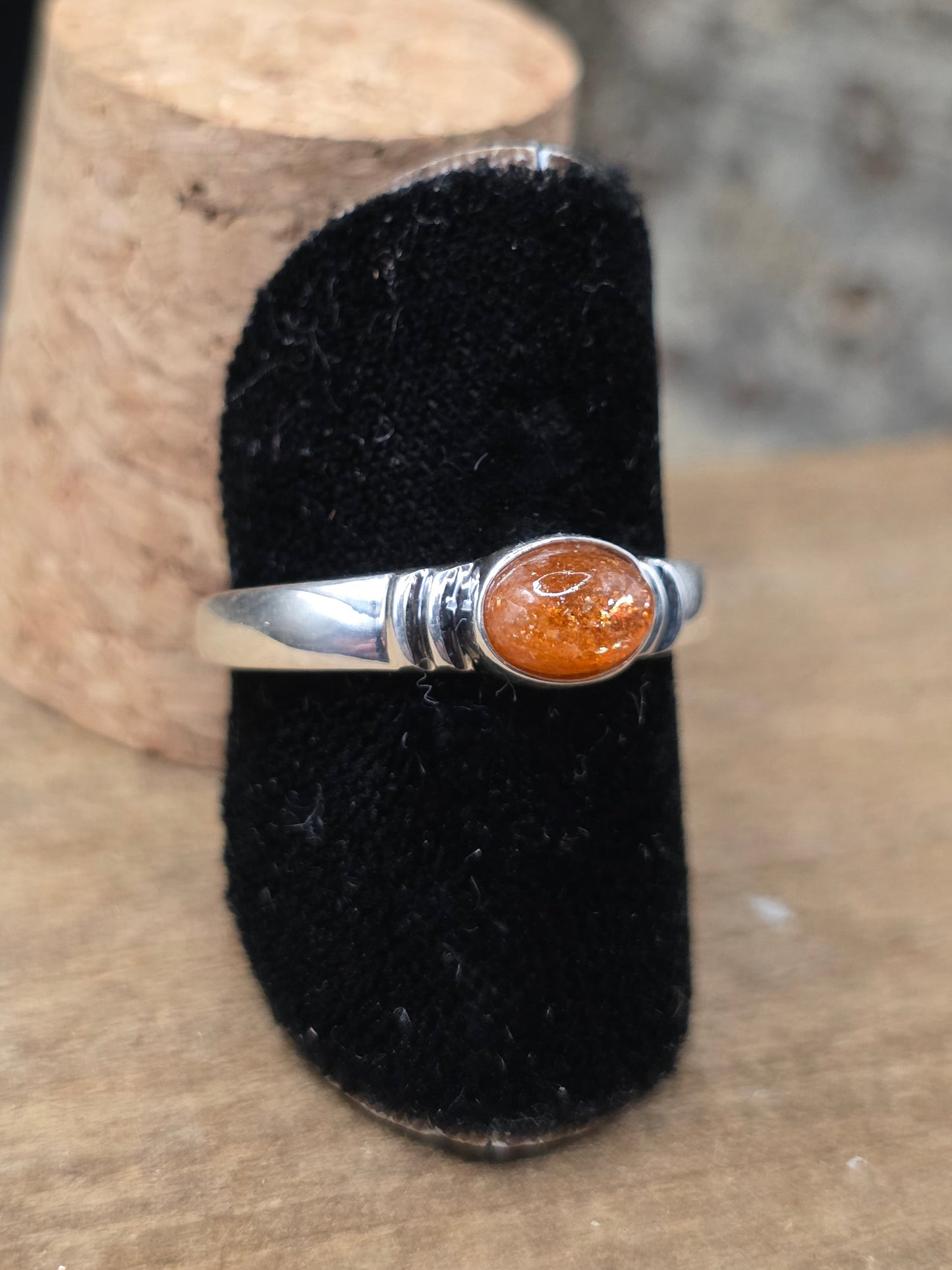 Sunstone Silver Ring #9