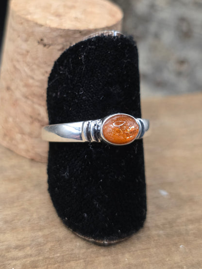 Sunstone Silver Ring #9