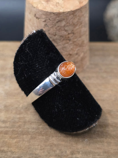 Sunstone Silver Ring #9