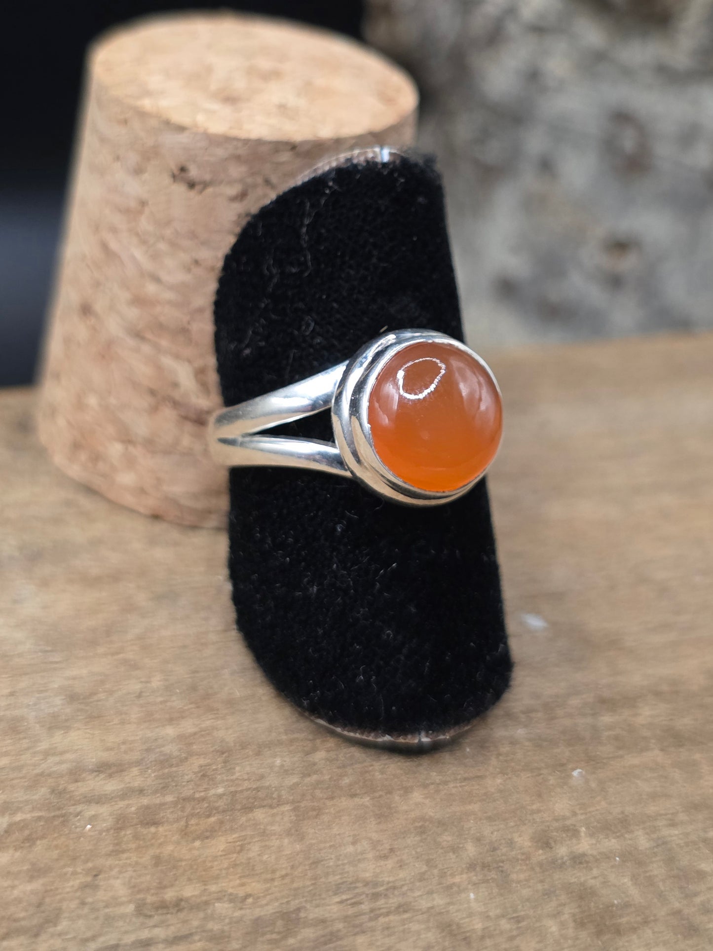 Carnelian Silver Ring #7.5