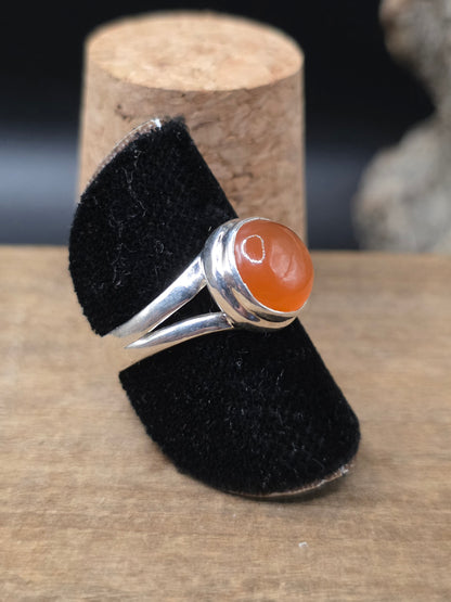 Carnelian Silver Ring #7.5