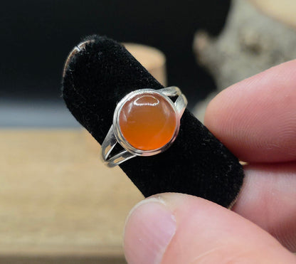 Carnelian Silver Ring #7.5