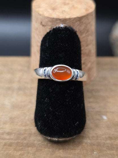 Carnelian Silver Ring #7