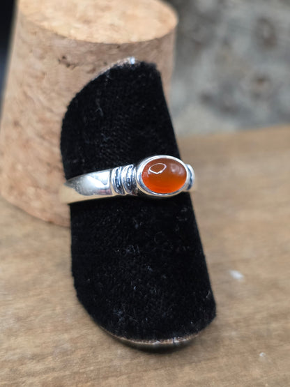 Carnelian Silver Ring #7