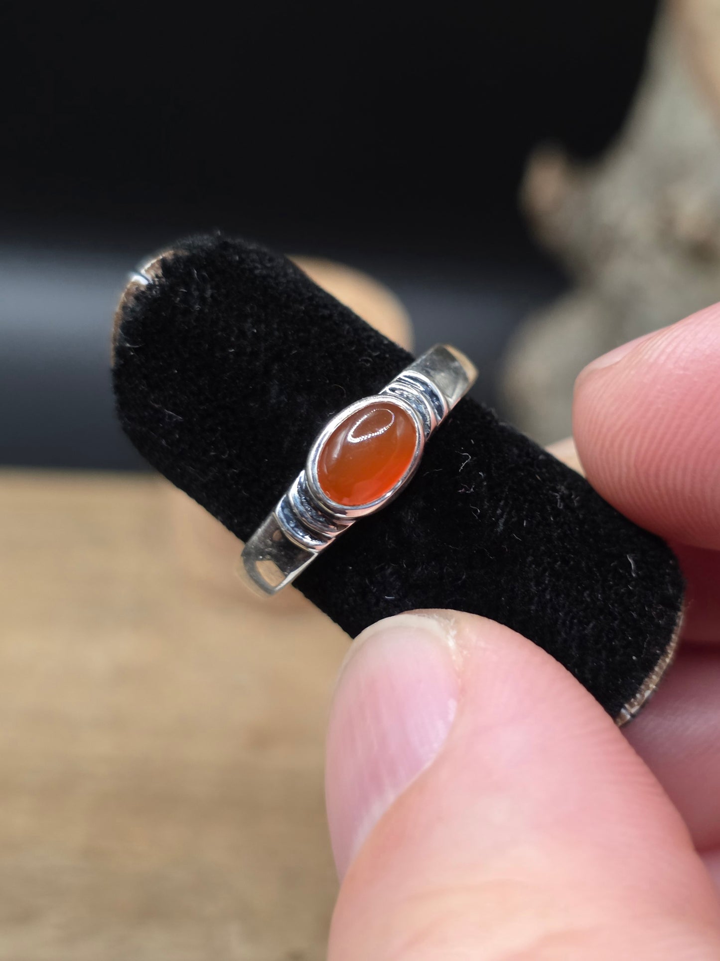 Carnelian Silver Ring #7