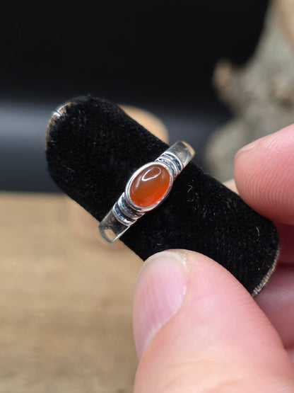 Carnelian Silver Ring #7