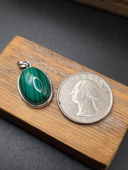 Malachite Silver Pendant