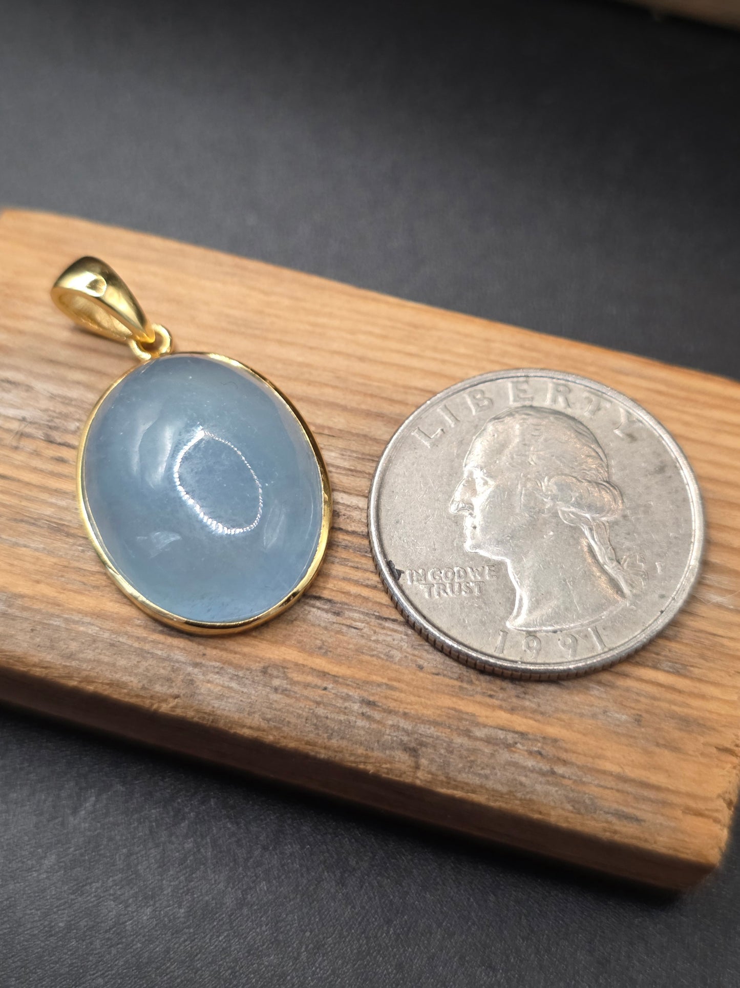 Aquamarine 18k GP Pendant