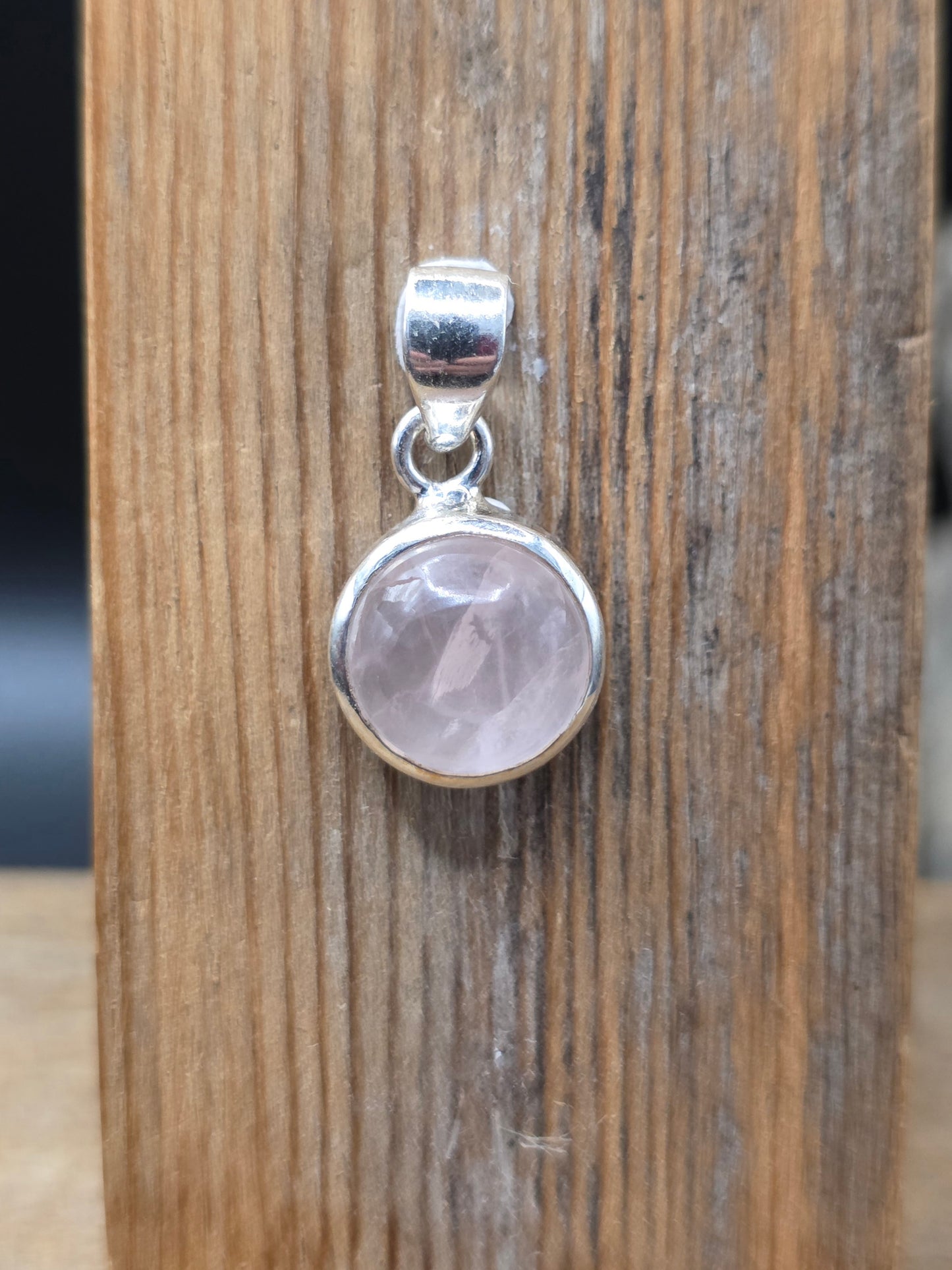 Rose Quartz Silver Pendant