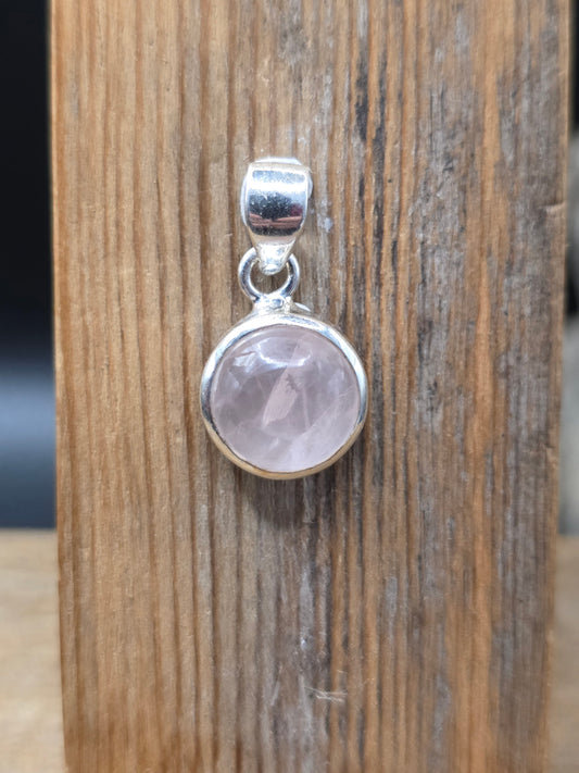 Rose Quartz Silver Pendant