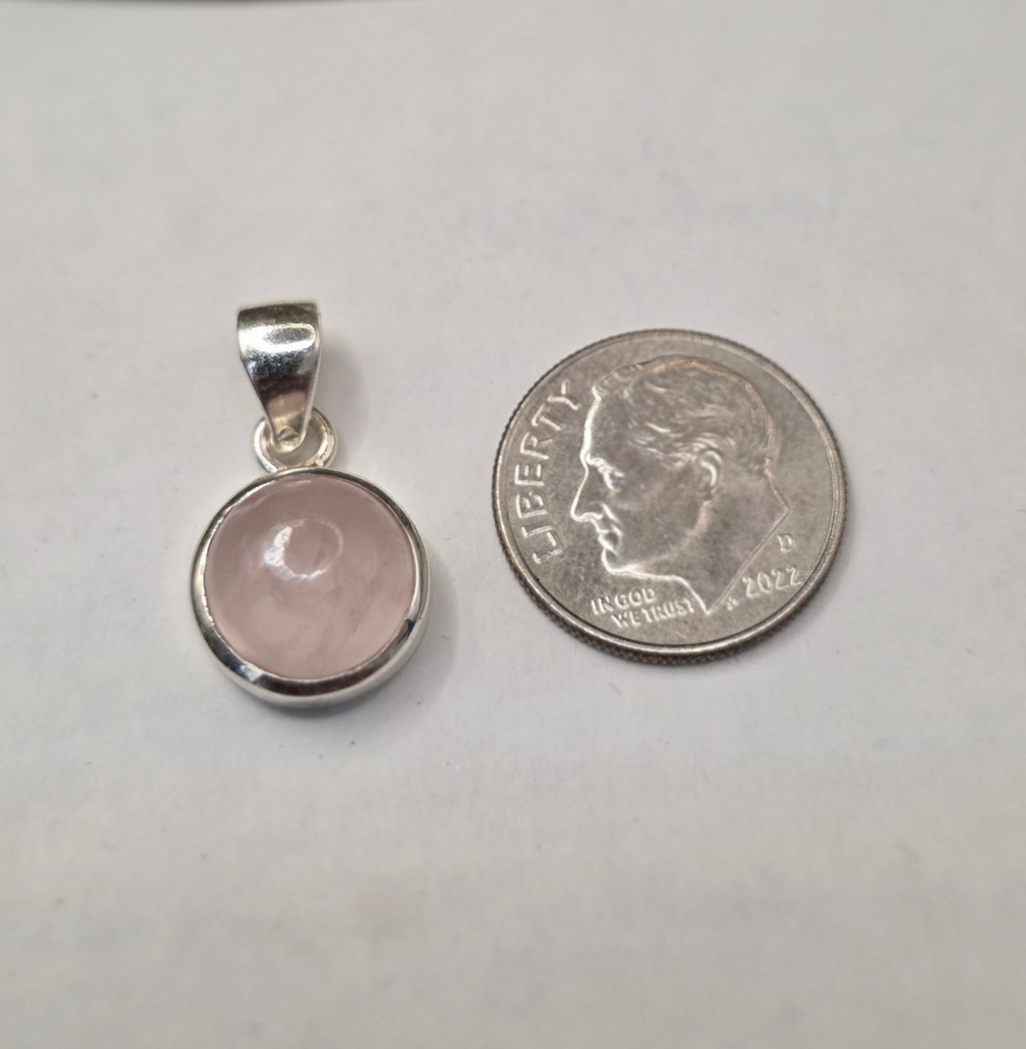 Rose Quartz Silver Pendant