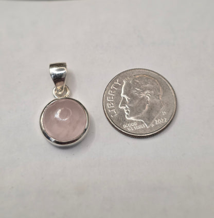 Rose Quartz Silver Pendant