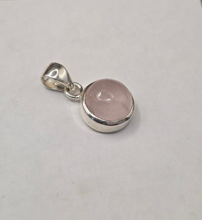 Rose Quartz Silver Pendant