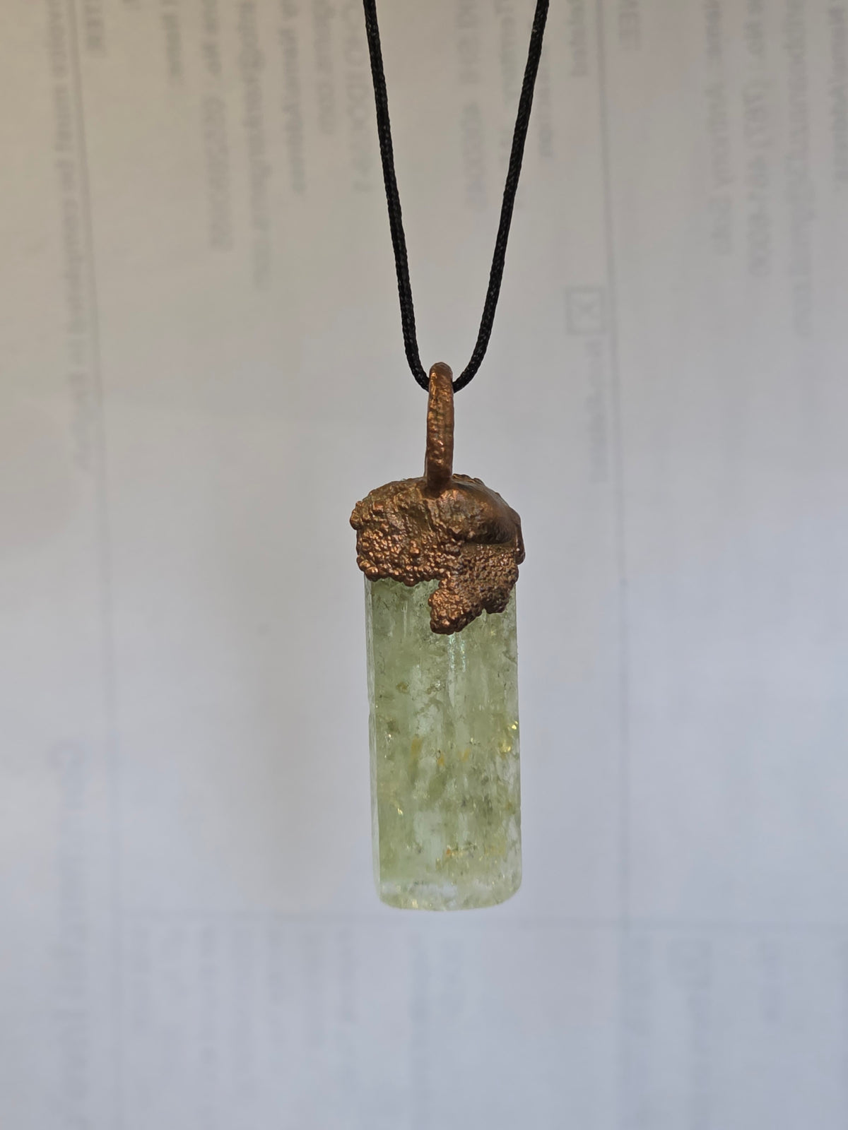 Heliodor Electroplated Copper Pendant