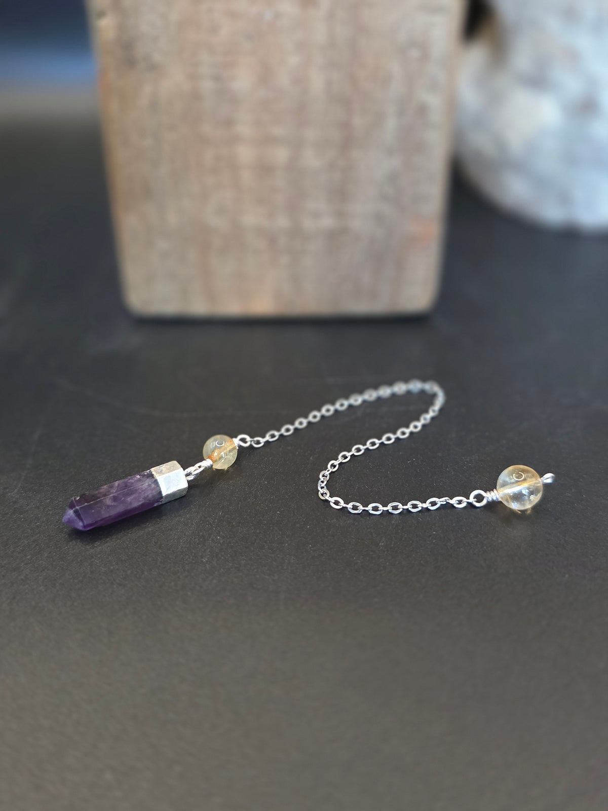 Amethyst and Citrine Pendulum