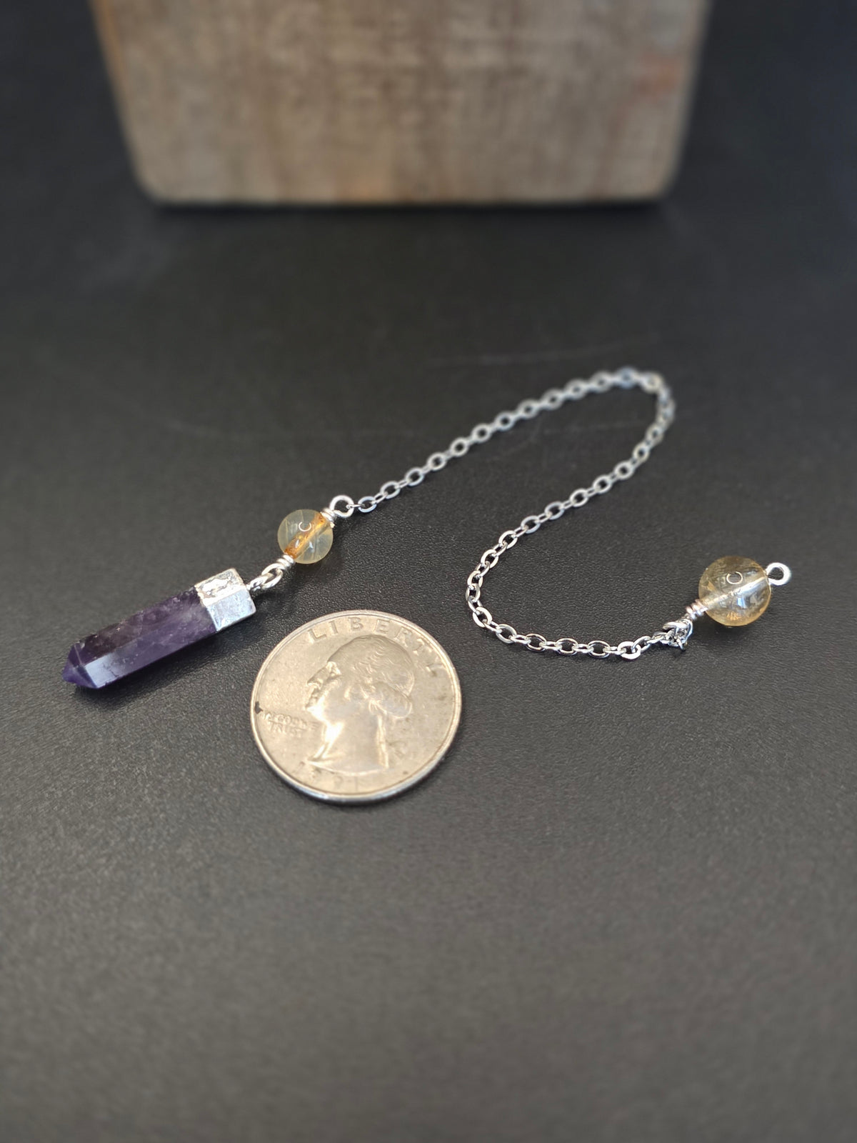 Amethyst and Citrine Pendulum