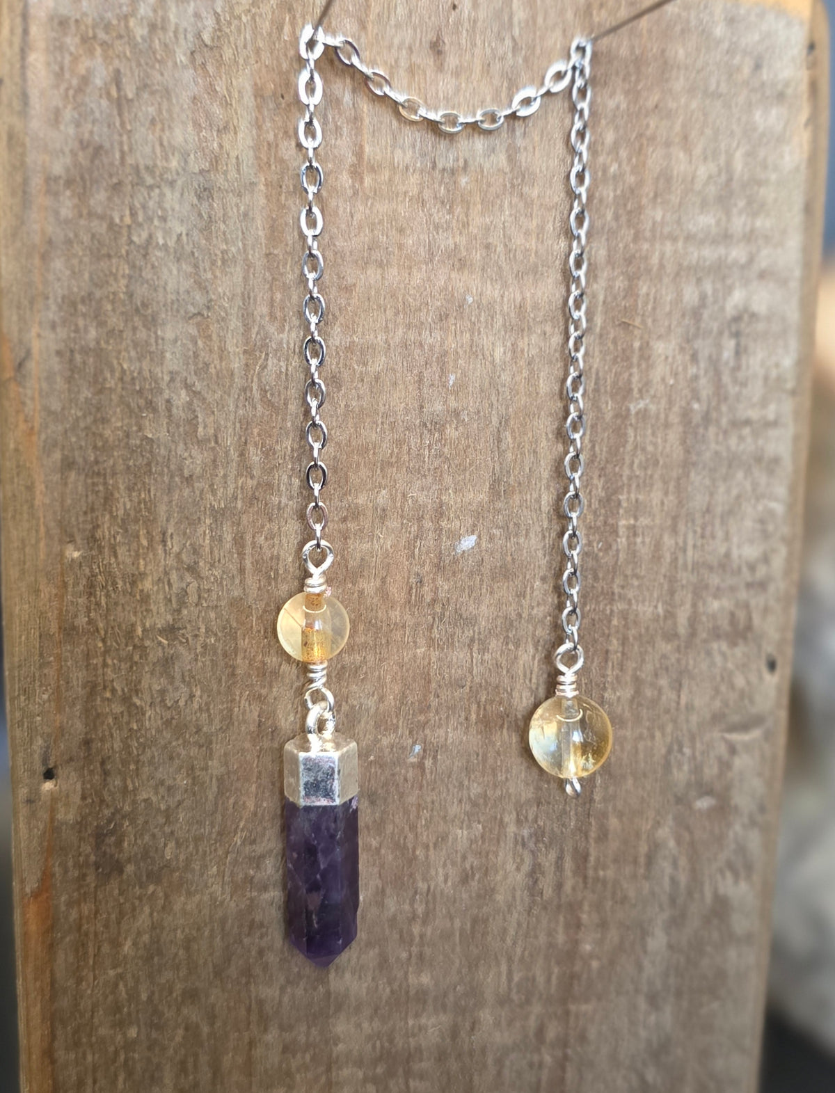 Amethyst and Citrine Pendulum