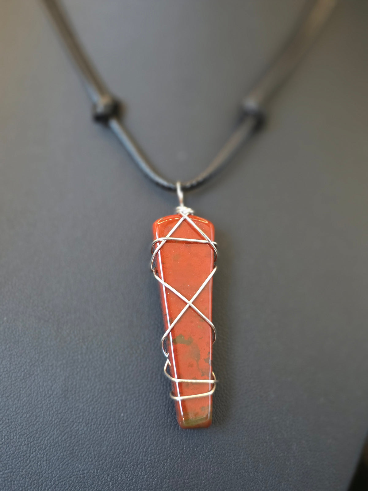 Red Jasper Wire Wrapped Necklace