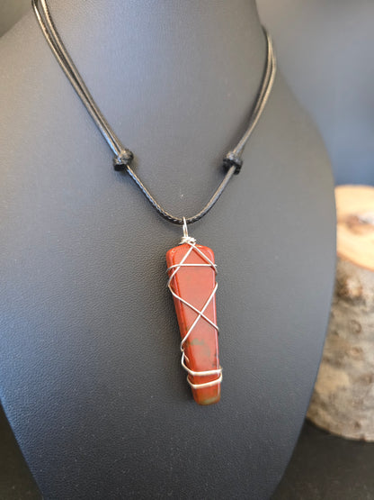 Red Jasper Wire Wrapped Necklace